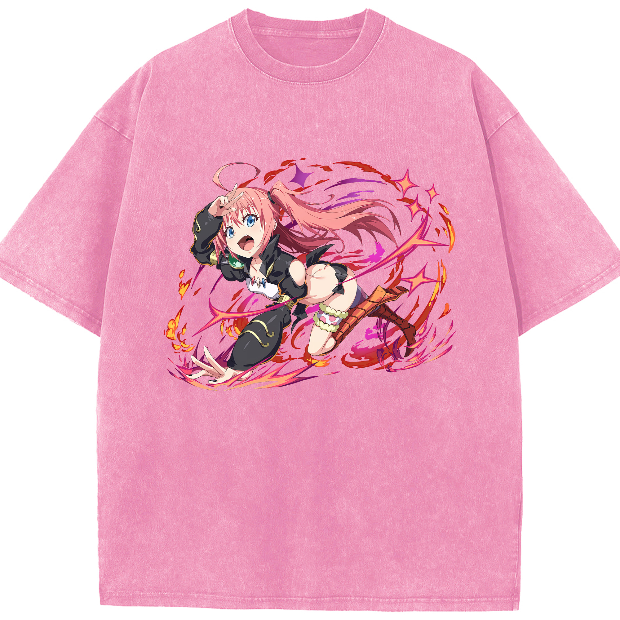 （画像用） 転スラ Regarding Reincarnated to Slime 綿100% ヴィンテージ風 半袖Tシャツ（フロントプリント）